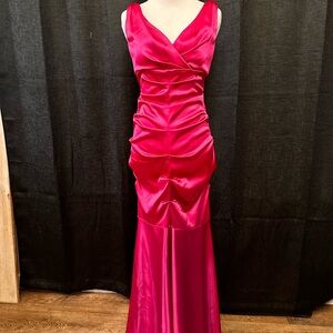 CACHE SATIN PINK MERMAID SEXY FORMAL GOWN Shaping Slimming Prom dress